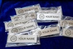 High Glow Stainless Steel Name Badges with LOGO