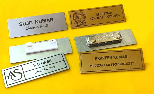 Metal Engraved Pin or Magnetic Name Badges