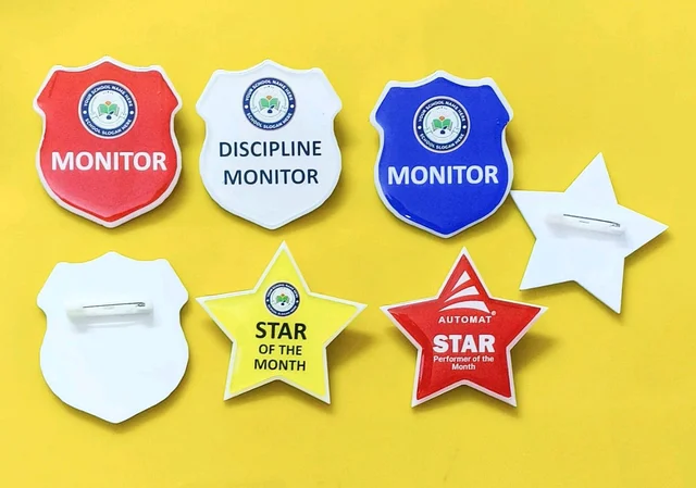 Star and Shield Shape Acrylic Epoxy Badges