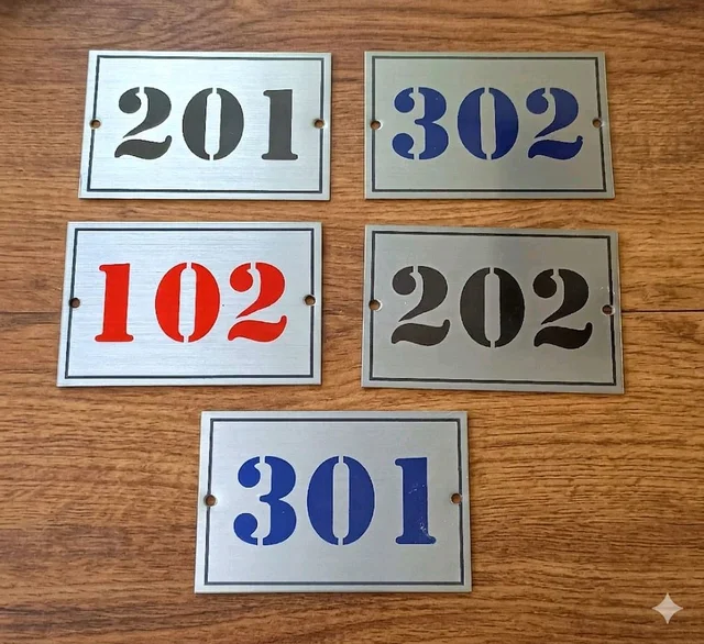 Hotel Room Number Plate (Metal)