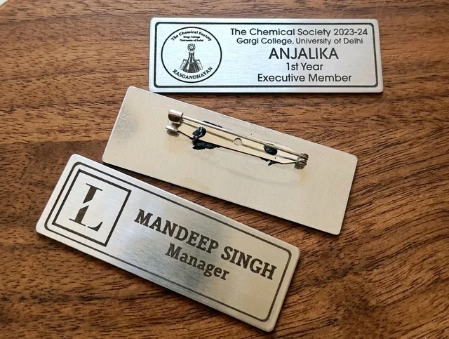 Silver Golden Metal Name Badges