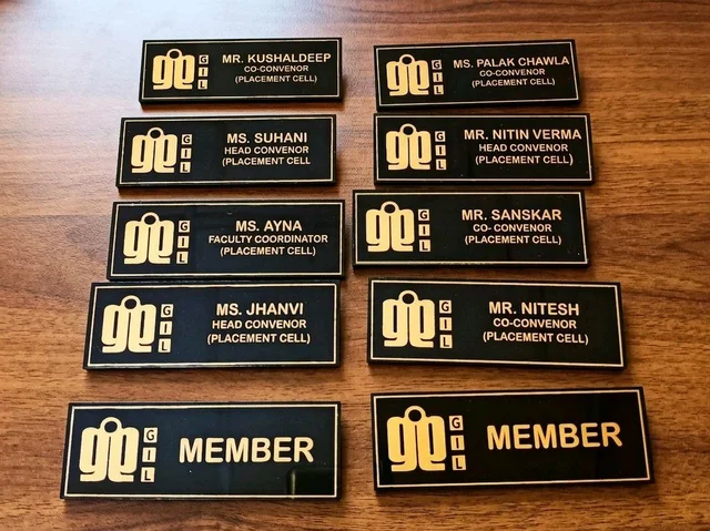 High Glow Golden Black Badges