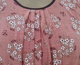 Manvicare Sleeveless Nighty for Women and Girls, Rayon Fabric, Floral Print, Dusky Pink - L