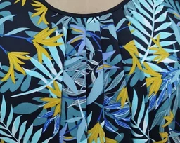 Manvicare Sleeveless Nighties for Women, Rayon, Tropical Leaf Print, Maxi - 6XL