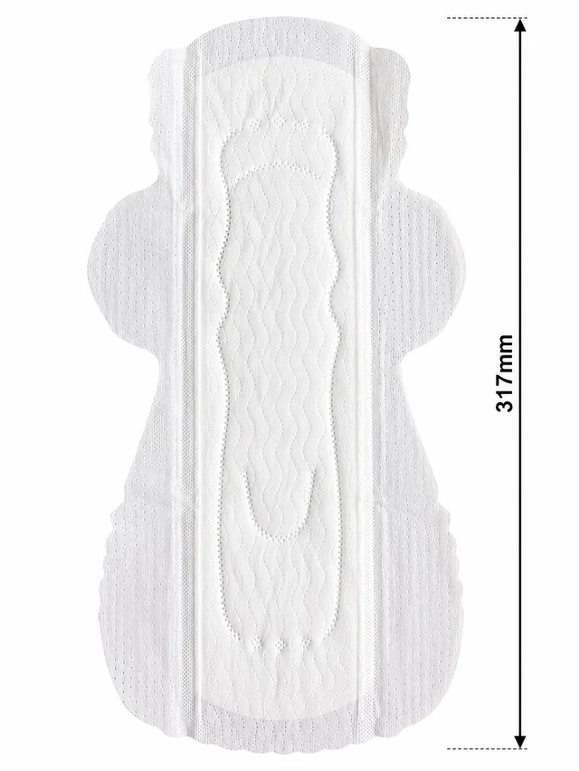 Manvicare Size XXL (317mm) - Biodegradable Cotton Sanitary Pads for Women - 10 Sanitary Napkins - XXL
