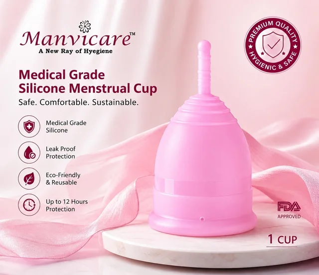 Manvicare Medical Grade Silicone Menstrual Cups - Large