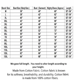 Manvicare Plus Size Cotton Nighties Maxi Nightdress Nightgown for Women and Girls - 1 Nighty - 4XL