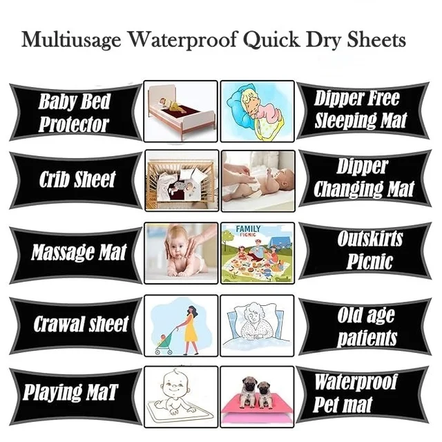 Manvicare Dry Sheet / Mattress Protector for All Age Group - Large (140CM X 100 CM)