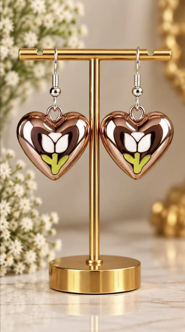 HANDMADE HEART SHAPED EARRINGS
