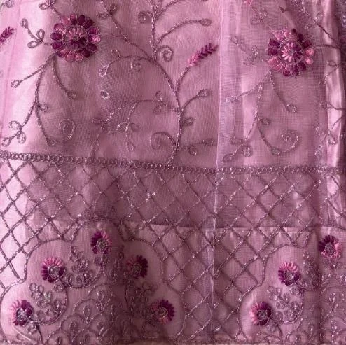 DESIGNER FLORAL LEHENGA - Free Size, Lavender Purple