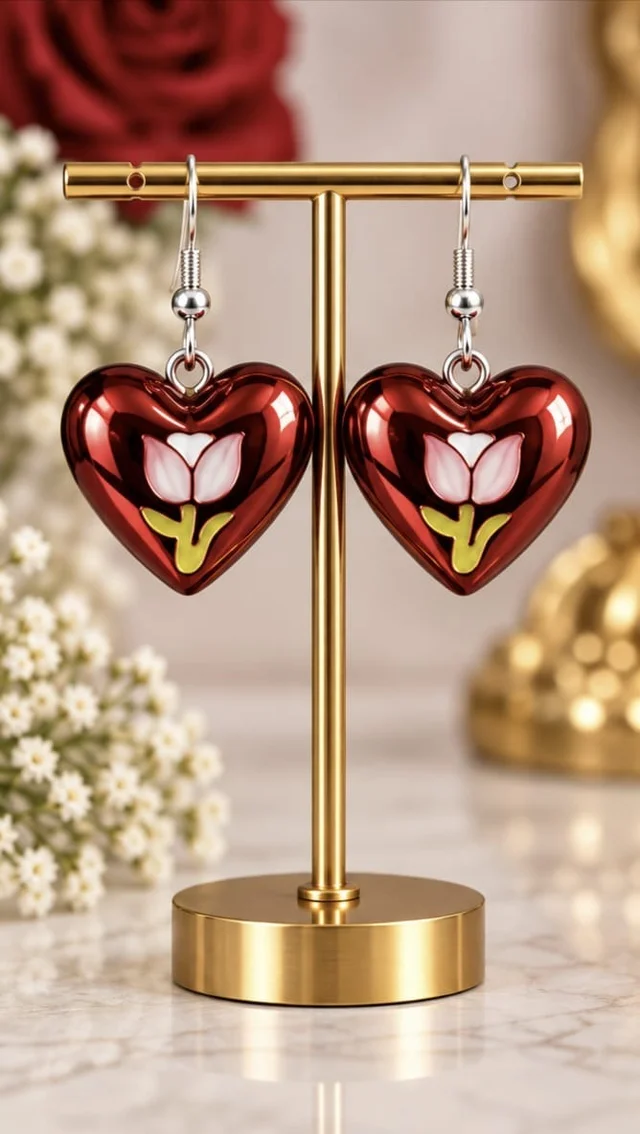 HANDMADE HEART SHAPED EARRINGS