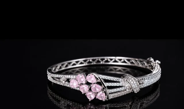 AMERICAN DIAMOND BABY PINK DESIGNER BRACELET
