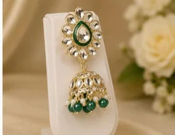 KUNDAN NECKLACE SET - Adjustable, Green