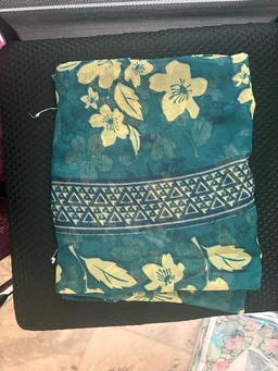SOFT FLORAL SAREE - Blue