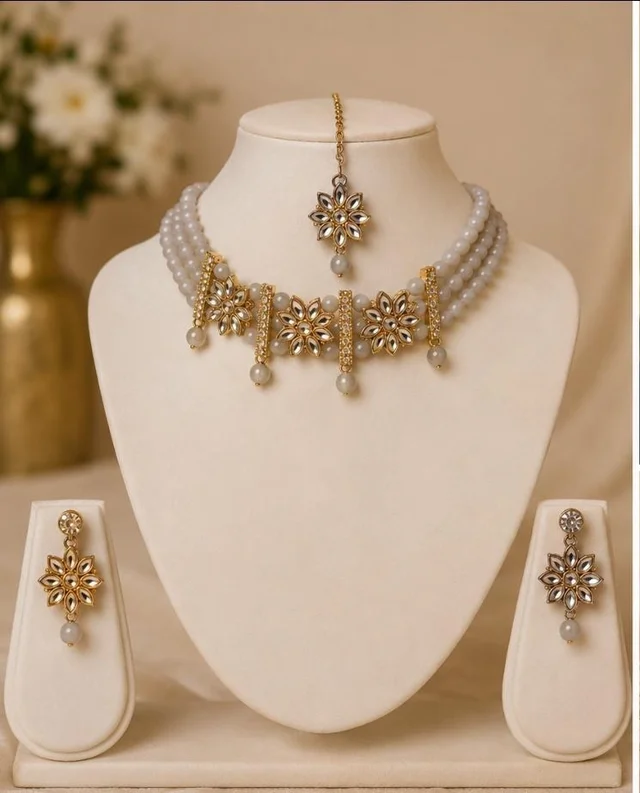 ELEGANT DESIGNER JEWELLERY SET - Adjustable, Rich Grey