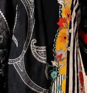 DESIGNER BLACK PRINTED KURTA SET WITH DUPATTA - M,L,XL,XXL, Black