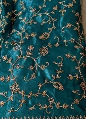 DESIGNER FLORAL WEDDING LEHENGA - Free Size, Peacock Blue-Green Shade