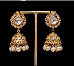 ELEGANT KUNDAN NECKLACE SET - Adjustable, White