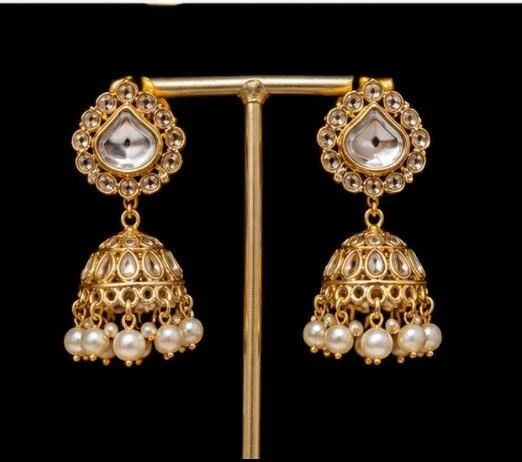 ELEGANT KUNDAN NECKLACE SET - Adjustable, White