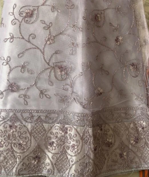 DESIGNER FLORAL LEHENGA - Free Size, Silver Grey