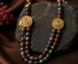 PREMIUM-SEMI PRECIOUS QUARTZ STONE BEADS HARAM - Adjustable, Multicolour