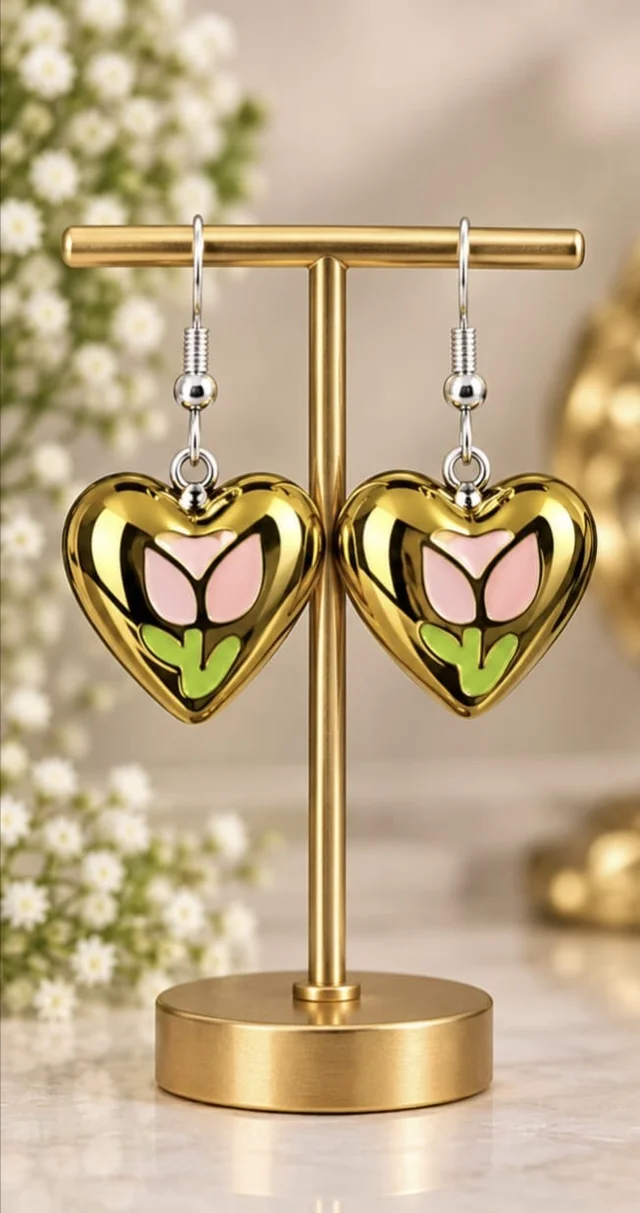 HANDMADE HEART SHAPED EARRINGS