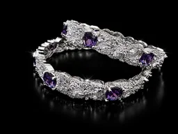 AMERICAN DIAMOND PURPLE STONE BANGLES - 2.4 size, Purple