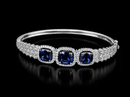AMERICAN DIAMOND BLUE STONE BRACELET - Adjustable, Blue