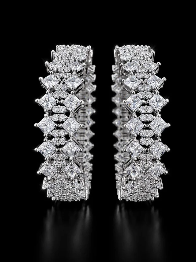 AMERICAN DIAMOND WHITE STONE BANGLES