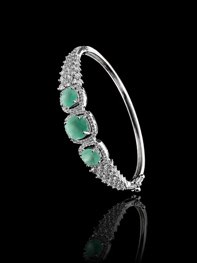 AMERICAN DIAMOND MINT GREEN STONE DESIGNER BRACELET