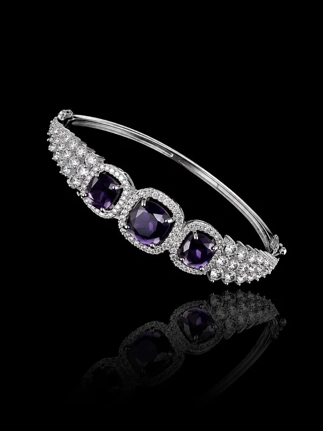 AMERICAN DIAMOND PURPLE STONE DESIGNER BRACELET