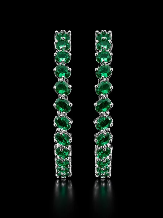 AMERICAN DIAMOND GREEN STONE BANGLES
