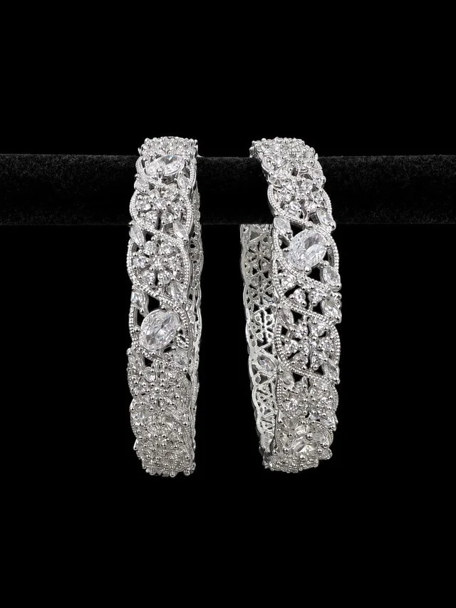AMERICAN DIAMOND WHITE STONE BANGLES