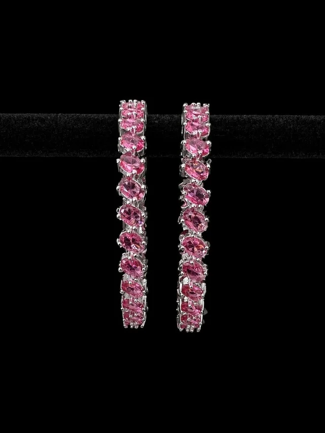 AMERICAN DIAMOND DARK PINK STONE BANGLES
