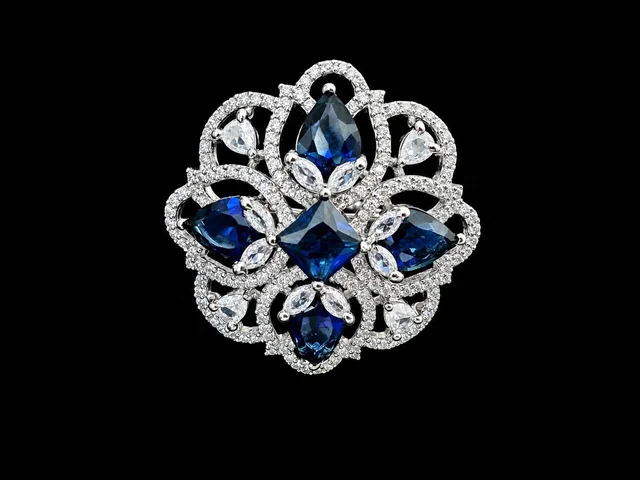LUXURY FLORAL AMERICAN DIAMOND FINGER RING