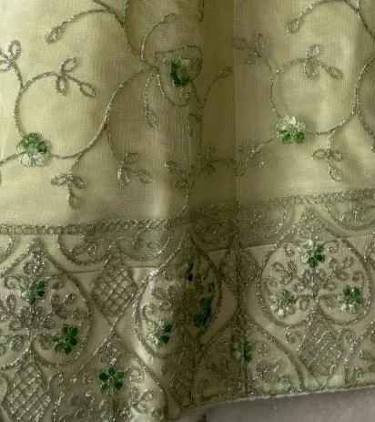 DESIGNER FLORAL LEHENGA - Free Size, Pastel Pistachio Green