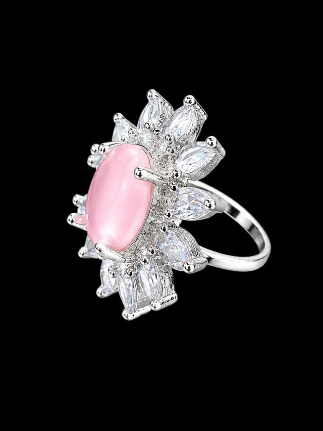 FLORAL AMERICAN DIAMOND FINGER RING