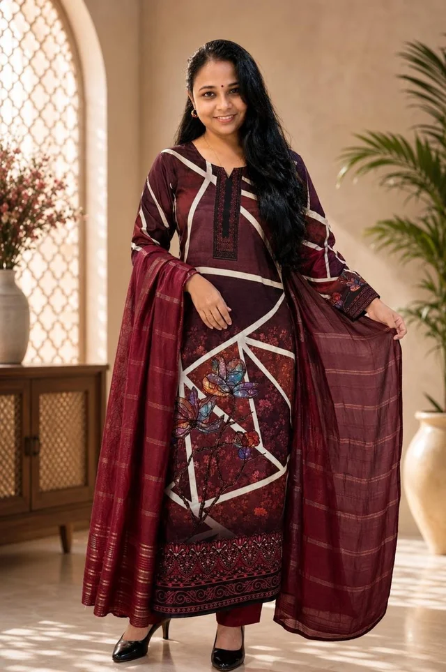 PRINTED KURTI SET WITH DUPATTA