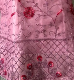 DESIGNER FLORAL LEHENGA - Free Size, Blush pink