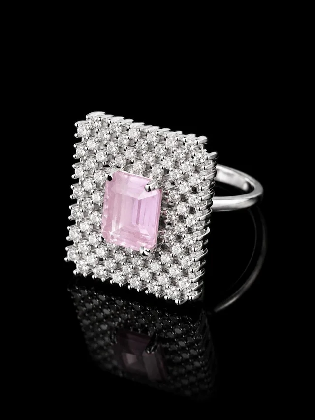 SQUARE AMERICAN DIAMOND FINGER RING