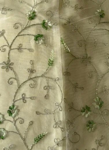 DESIGNER FLORAL LEHENGA - Free Size, Pastel Pistachio Green