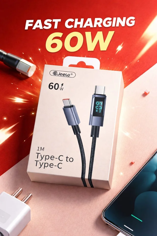 Jeelo 50W Type C to Type C Fast Charging Cable