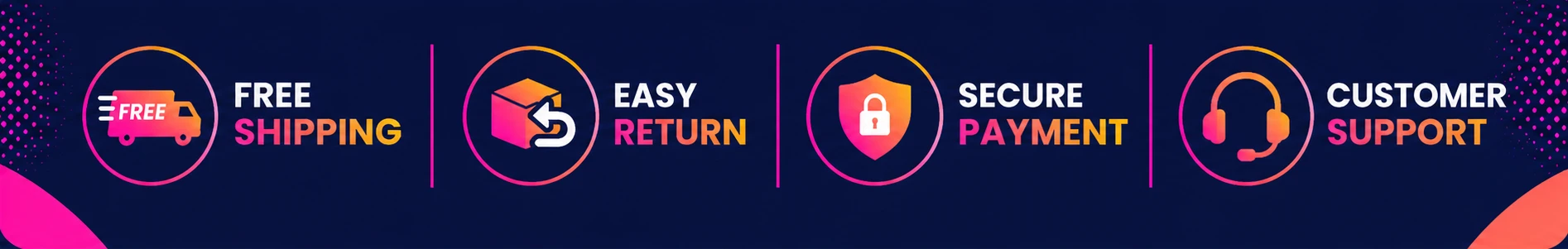 Trendzocart trust banner highlighting genuine products, cash on delivery, privacy-first shopping, easy returns, and customer support.