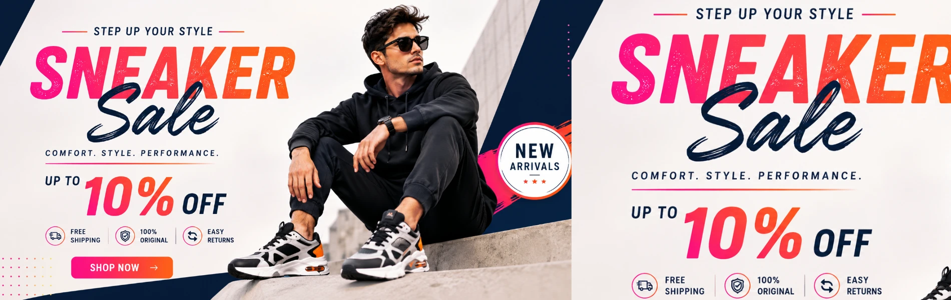 Men's Sneaker Sale Banner – Stylish Running & Casual Sneakers Up to 10% OFF | Trendzocart