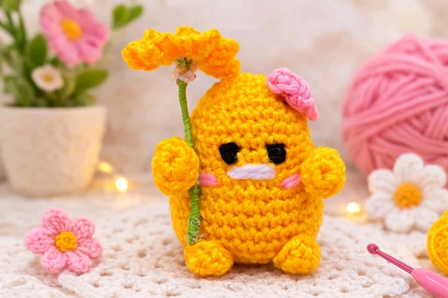 Sunny the Sprout: Hand-Crocheted Desktop Companion
