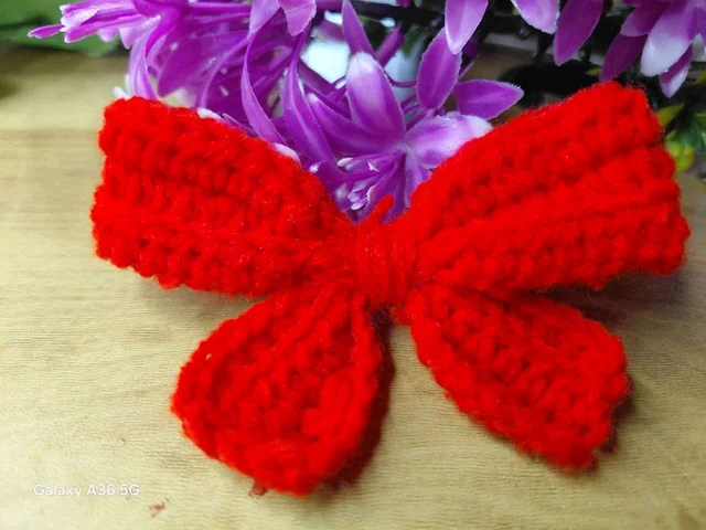 6 Piece: Multicolour Crochet Cozy Bow Hair Clip Handmade