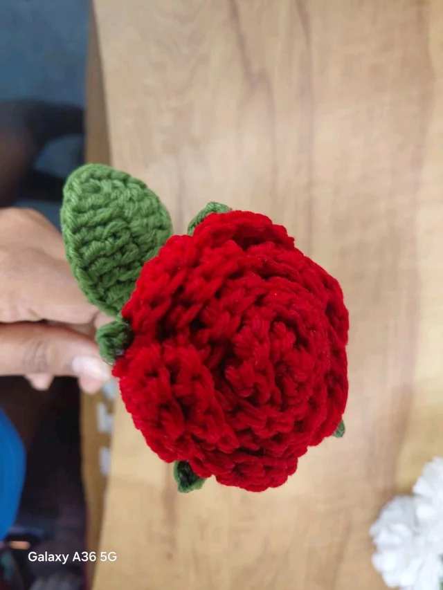 2 piece: Handcrafted Artisan Roses Collection Duo crochet Rose Set Of 2