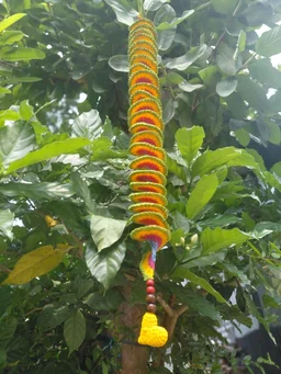 Handmade Crocheted Vibrant Multicolour Spiral Wing Spinner Decoration Items For Wall Decor, Door Hangings