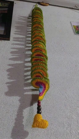 Handmade Crocheted Vibrant Multicolour Spiral Wing Spinner Decoration Items For Wall Decor, Door Hangings