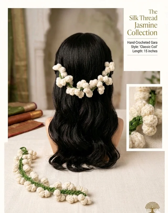 Hand-Crocheted Gajra - Jasmine